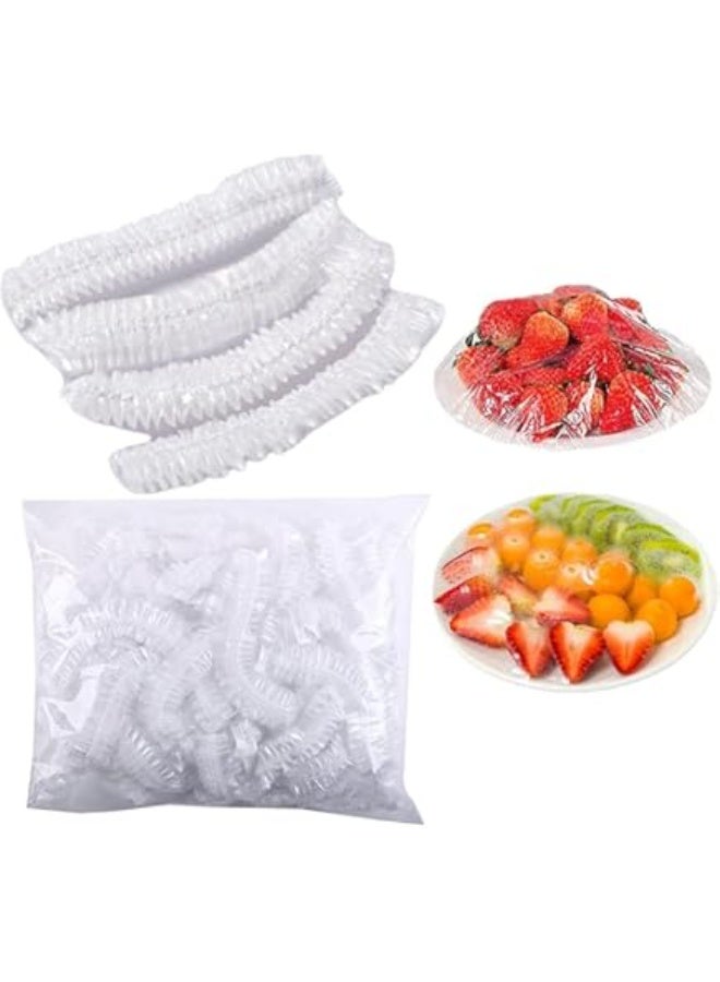 ١٠٠ كيس لحفظ الطعام طازجًا، أغطية بلاستيكية مرنة لتخزين الطعام، أكياس بلاستيكية لاصقة بغطاء محكم الإغلاق لحفظ الطعام طازجًا، تُستخدم لحفظ الفاكهة وتخزين الطعام، مقاس واحد - Image 2